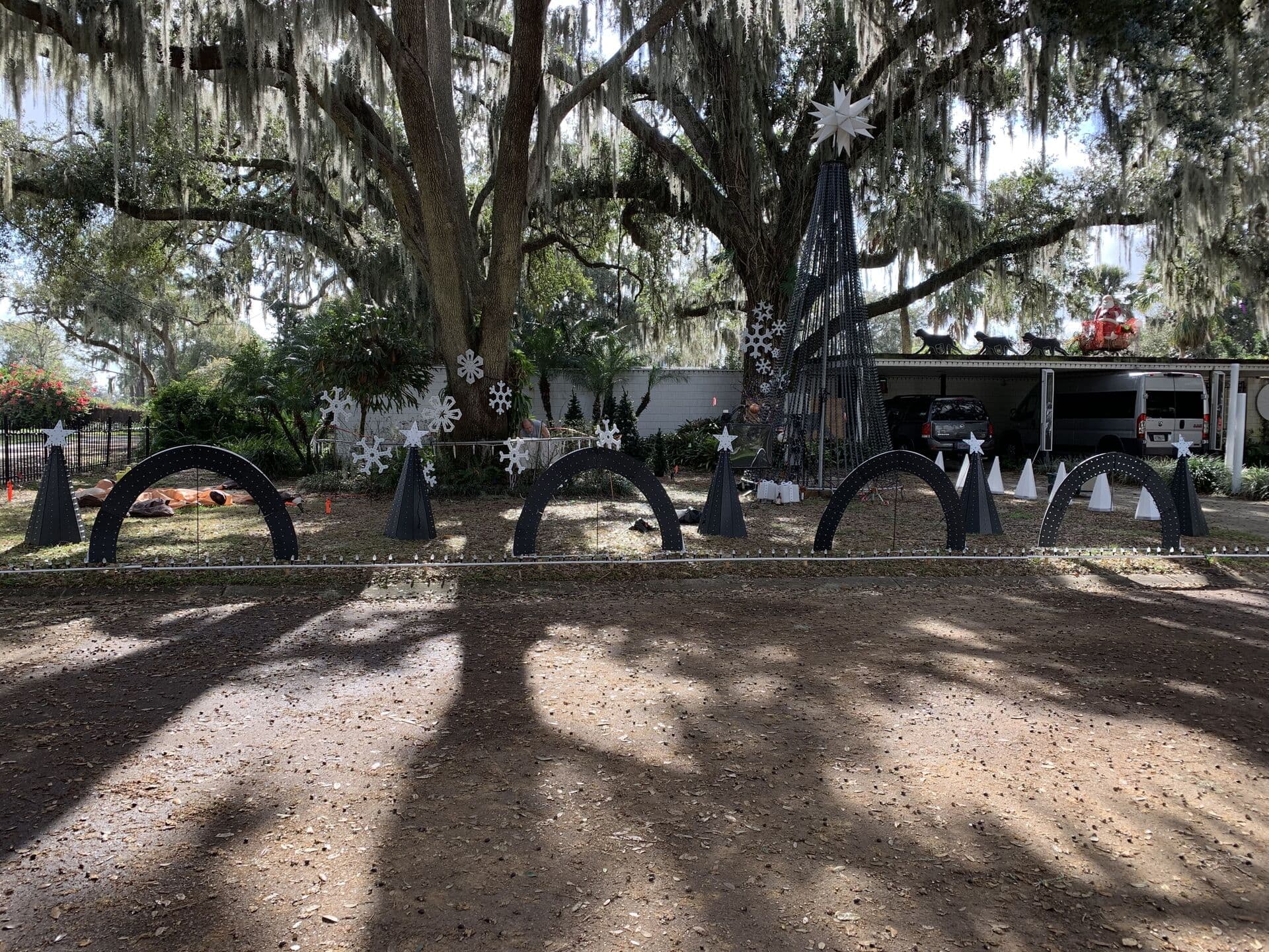 Tesla's Light House Christmas Display